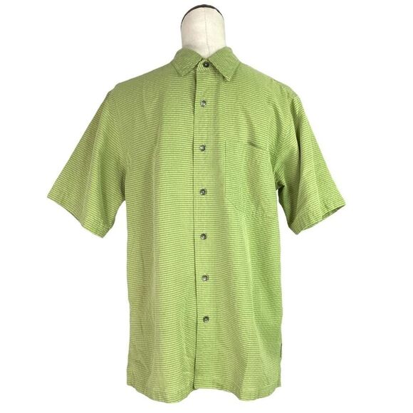 Royal Robbins Shirt Men M Green Classic Short Sleeve Pocket Modal Blend Plaid - Picture 1 of 7